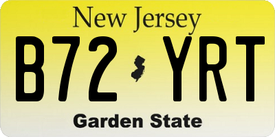 NJ license plate B72YRT