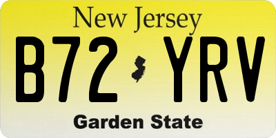 NJ license plate B72YRV