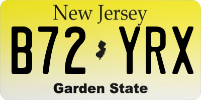 NJ license plate B72YRX