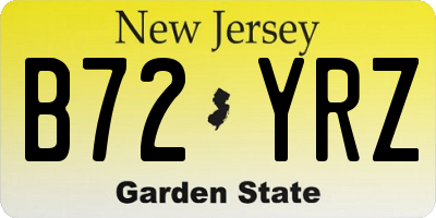 NJ license plate B72YRZ