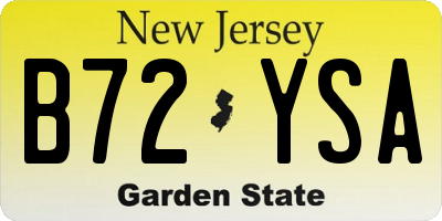 NJ license plate B72YSA