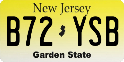 NJ license plate B72YSB