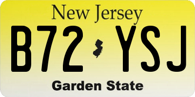 NJ license plate B72YSJ