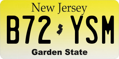 NJ license plate B72YSM
