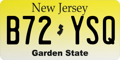 NJ license plate B72YSQ