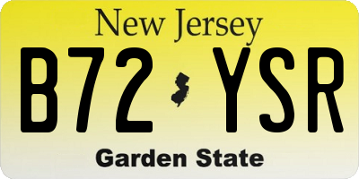 NJ license plate B72YSR