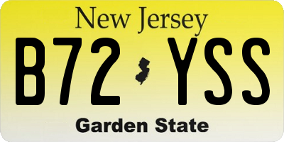 NJ license plate B72YSS