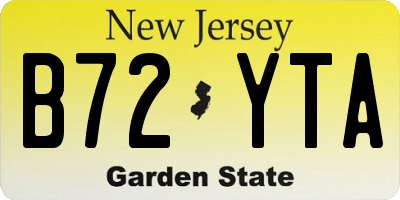 NJ license plate B72YTA