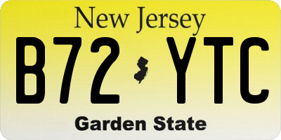 NJ license plate B72YTC