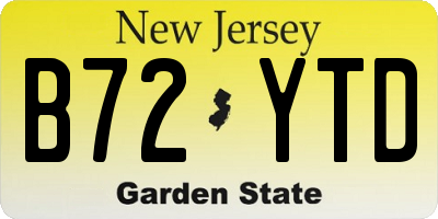 NJ license plate B72YTD