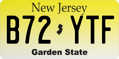 NJ license plate B72YTF