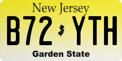 NJ license plate B72YTH