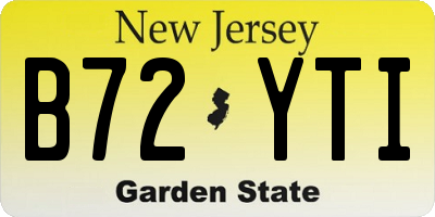 NJ license plate B72YTI