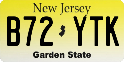 NJ license plate B72YTK