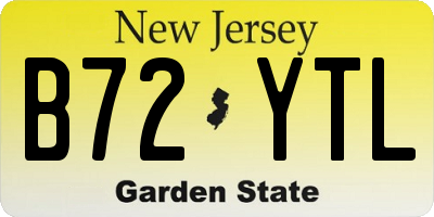 NJ license plate B72YTL