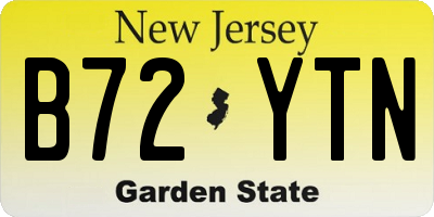 NJ license plate B72YTN