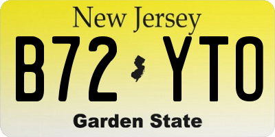 NJ license plate B72YTO