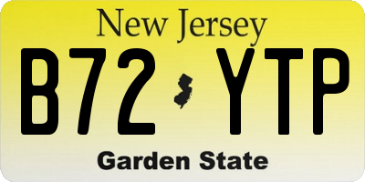 NJ license plate B72YTP