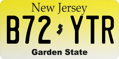 NJ license plate B72YTR
