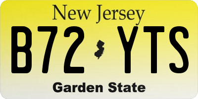 NJ license plate B72YTS