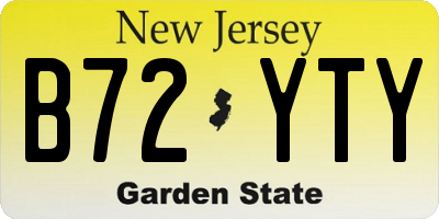 NJ license plate B72YTY