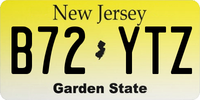 NJ license plate B72YTZ