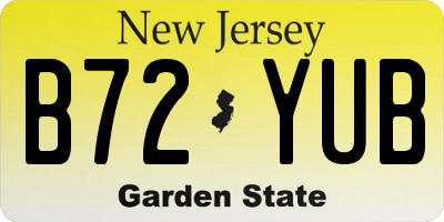 NJ license plate B72YUB