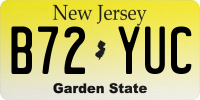 NJ license plate B72YUC