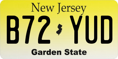 NJ license plate B72YUD