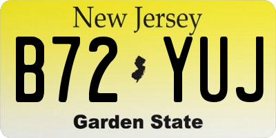 NJ license plate B72YUJ