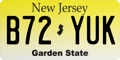 NJ license plate B72YUK