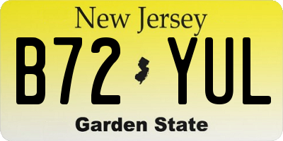 NJ license plate B72YUL