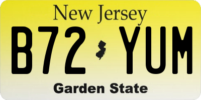 NJ license plate B72YUM