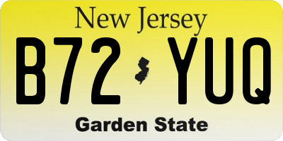 NJ license plate B72YUQ