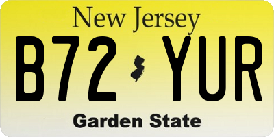 NJ license plate B72YUR