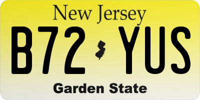 NJ license plate B72YUS