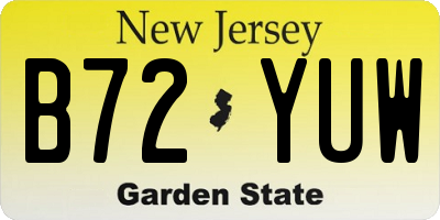 NJ license plate B72YUW