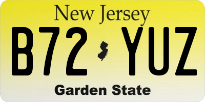 NJ license plate B72YUZ