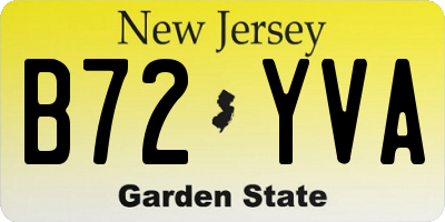 NJ license plate B72YVA