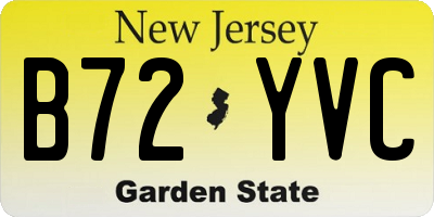 NJ license plate B72YVC