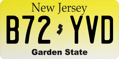 NJ license plate B72YVD