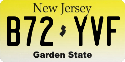 NJ license plate B72YVF