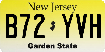 NJ license plate B72YVH