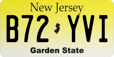 NJ license plate B72YVI