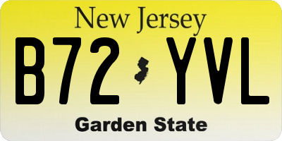 NJ license plate B72YVL