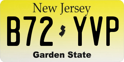 NJ license plate B72YVP