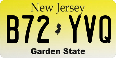NJ license plate B72YVQ