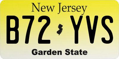 NJ license plate B72YVS