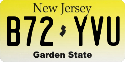 NJ license plate B72YVU
