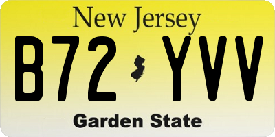 NJ license plate B72YVV